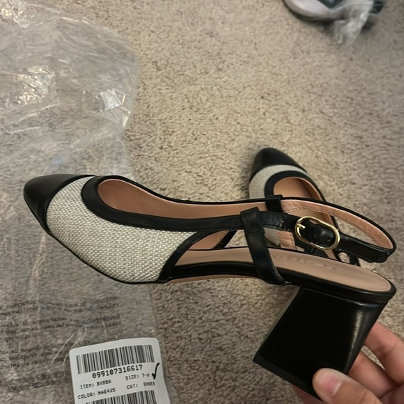 J Crew Layne cap toe heels in Spanish canvas BX885 - Picture 5 of 5